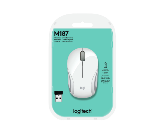 Logitech Mouse M187 White 2