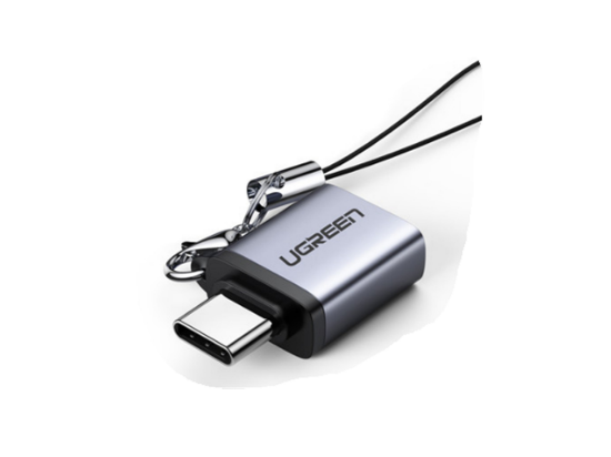 UGREEN US270 Type C to USB 3.0 A Adapter Cable with Lanyard (Space Gray)