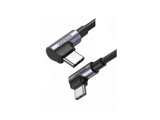 UGREEN US335 Angled USB-C M/M Cable Aluminium Shell with Braided 1m Black