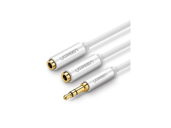 UGREEN AV134 3.5mm Male to 2 Female Audio Cable 25cm (White)