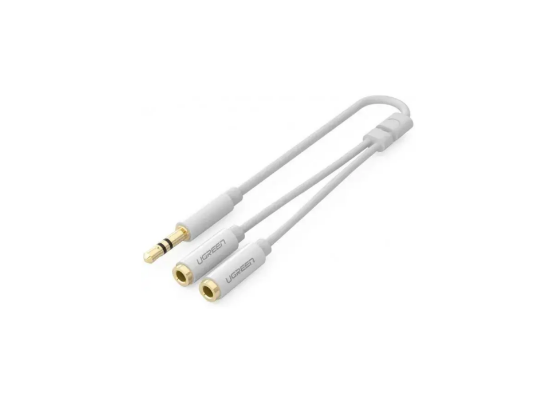 UGREEN AV134 3.5mm Male to 2 Female Audio Cable 25cm (White)1