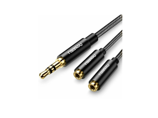 UGREEN AV134 3.5mm Male to 2 Female Audio Cable 20cm (Black)