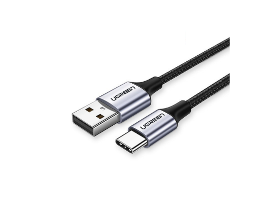 UGREEN US288 USB-A 2.0 to USB-C Cable Nickel Plating Aluminum Braid 1m Black