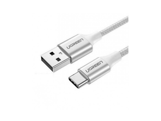 UGREEN US288 USB-A 2.0 to USB-C Cable Nickel Plating Aluminum Braid 1.5m White
