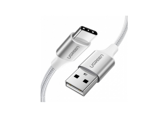 UGREEN US288 USB-A 2.0 to USB-C Cable Nickel Plating Aluminum Braid 1.5m White1