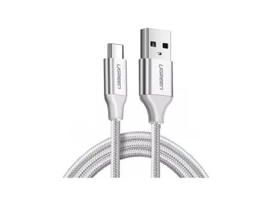 UGREEN US288 USB-A 2.0 to USB-C Cable Nickel Plating Aluminum Braid 1.5m White2
