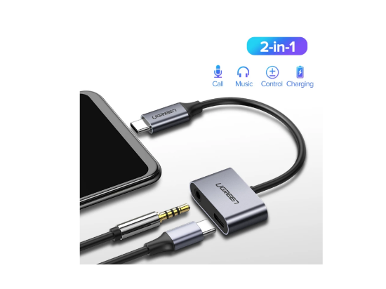 UGREEN CM193 2 Ports USB-C Hub + 3.5mm Audio1
