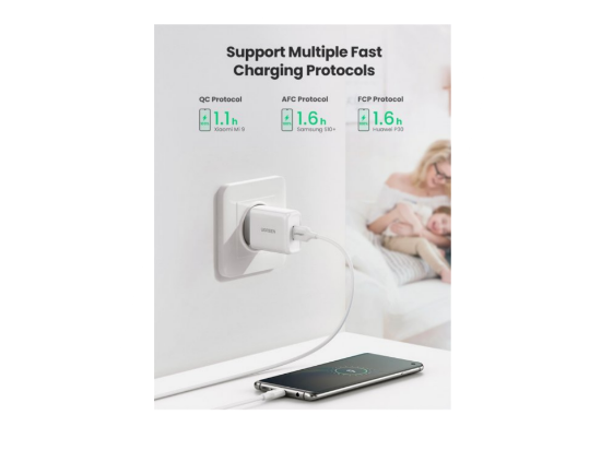 UGREEN CD122 QC3.0 USB Fast Charger EU (White)1