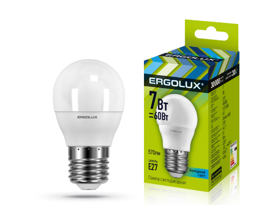  Ergolux LED-G45-7W-E27-6K - ի նկար
