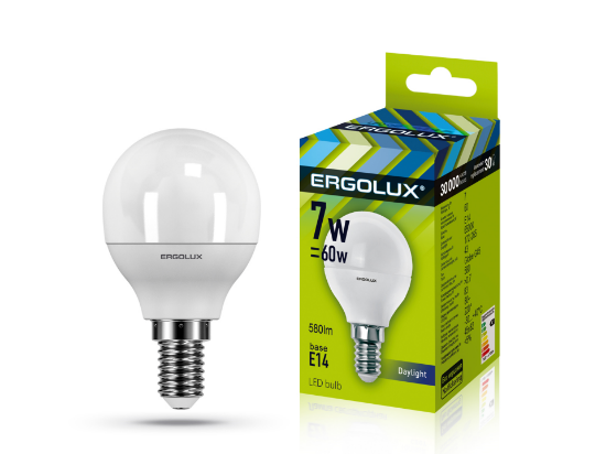 Ergolux LED-G45-7W-E14-6K - ի նկար