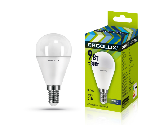  Ergolux LED-G45-9W-E14-6K - ի նկար