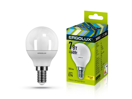 Ergolux LED-G45-7W-E14-3K - ի նկար