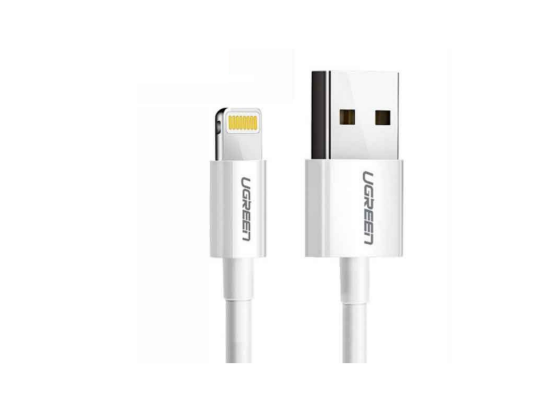 UGREEN US155 80315 USB-A Male to Lightning Male Cable Nickel Plating 1.5m (White)1