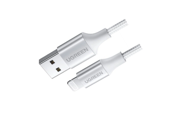 UGREEN US199 60162 Alu Case Braided Lightning Cable 1.5m (Silver)