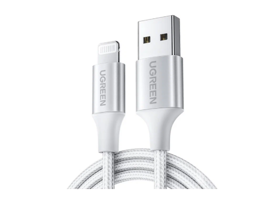 UGREEN US199 60162 Alu Case Braided Lightning Cable 1.5m (Silver)1