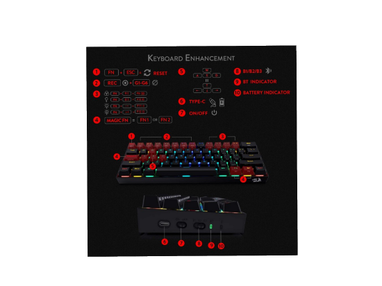 Keyboard Reddragon Gaming K530