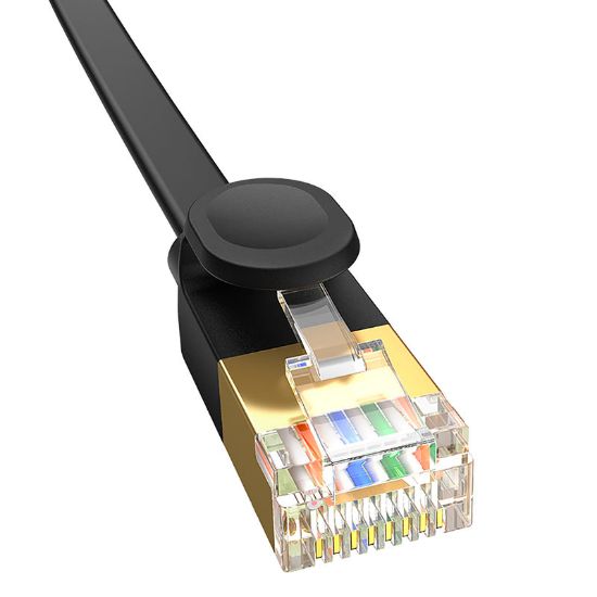  Patch Cord Baseus High Speed CAT7 10Gigabit Ethernet Cable (Flat Cable)1m Cluster Black B00133207111-01 - ի նկար