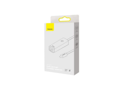 Ադապտոր Baseus Lite Series Ethernet Adapter Type-C to RJ45 LAN Port (100Mbps) White WKQX000202 - ի նկար