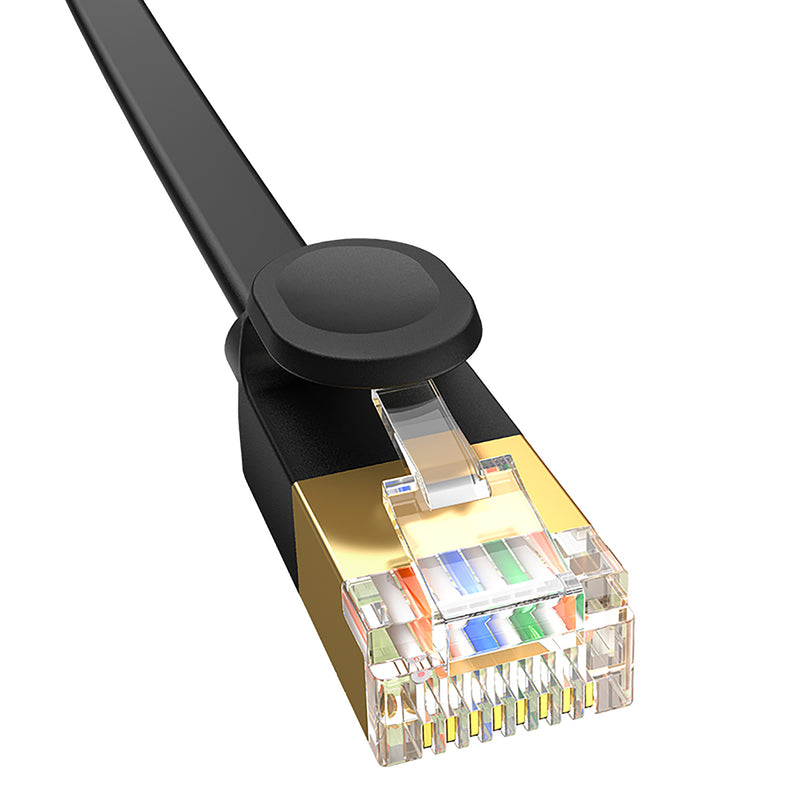 Picture of Cable Patch Cord Baseus High Speed ​​Cat7 10Gigabit Ethernet Cable (Flat Cable) 0.5m Cluster Black B00133207111-00