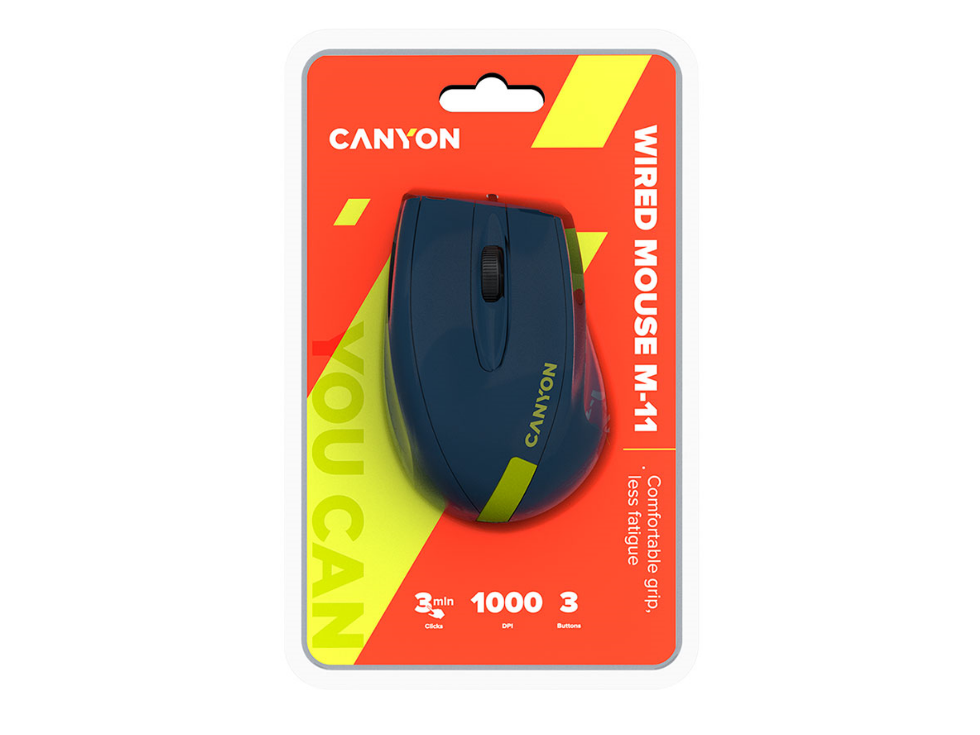 Մկնիկ CANYON Mouse M-11 Blue-Yellow CNE-CMS11BY - ի նկար