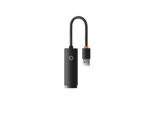 Picture of Adapter Baseus Lite Series Ethernet Adapter USB-A to RJ45 LAN PORT (100Mbps) Black WKQX000001