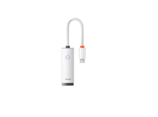 Picture of Adapter Baseus Lite Series Ethernet Adapter Type-C to RJ45 LAN PORT (100MBPS) WHITE WKQX000202