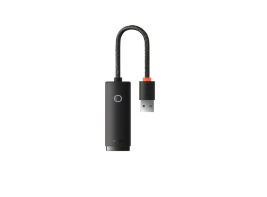 Picture of Adapter Baseus Lite Series Ethernet Adapter USB-A to RJ45 LAN PORT (1000Mbps) Black WKQX000101