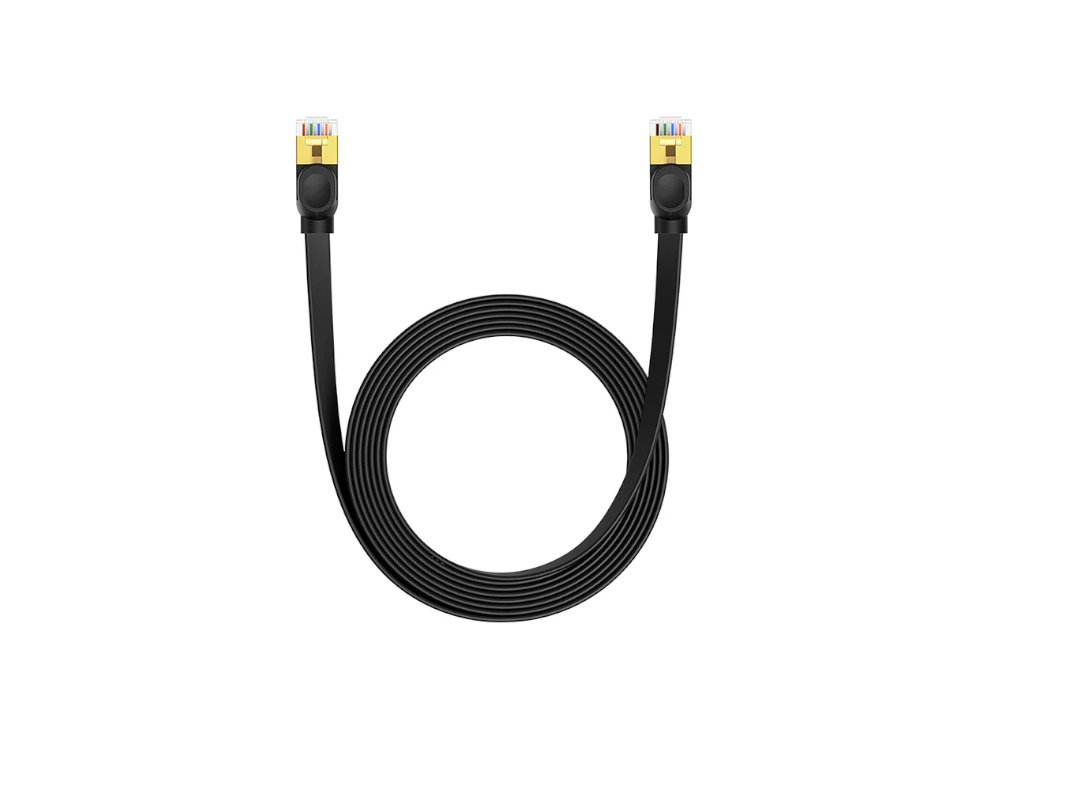 Մալուխ Patch Cord Baseus High Speed CAT7 10Gigabit Ethernet Cable (Flat Cable)3m Cluster Black B00133207111-03 - ի նկար