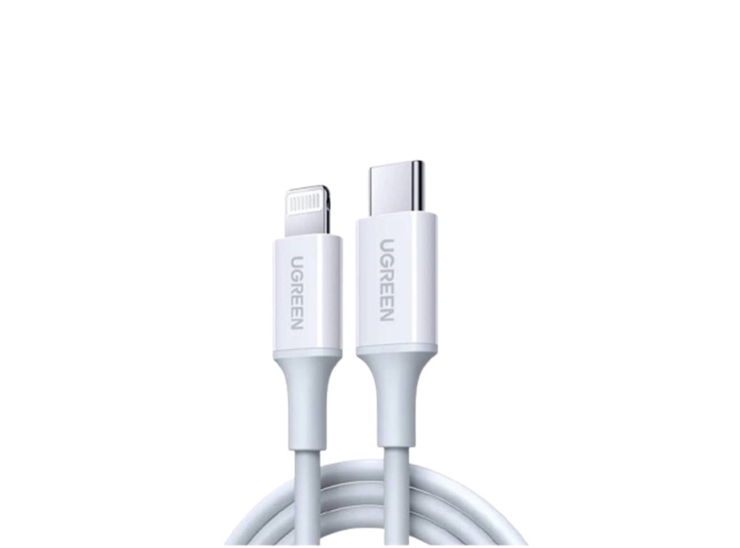 Մալուխ US171 10493 UGREEN USB-C to Lightning M/M Cable Rubber Shell 1m (White) - ի նկար