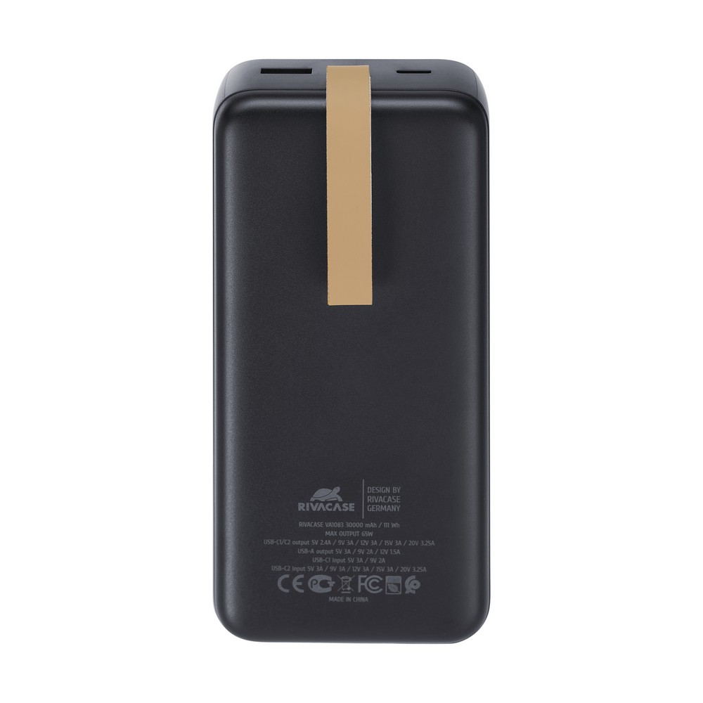 Սնուցման աղբյուր Power Bank Rivacase VA1083 (30000 mAh) Black - ի նկար