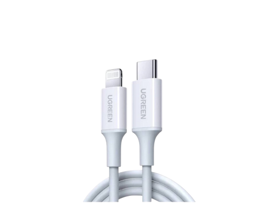 Մալուխ US171 10493 UGREEN USB-C to Lightning M/M Cable Rubber Shell 1m (White) - ի նկար